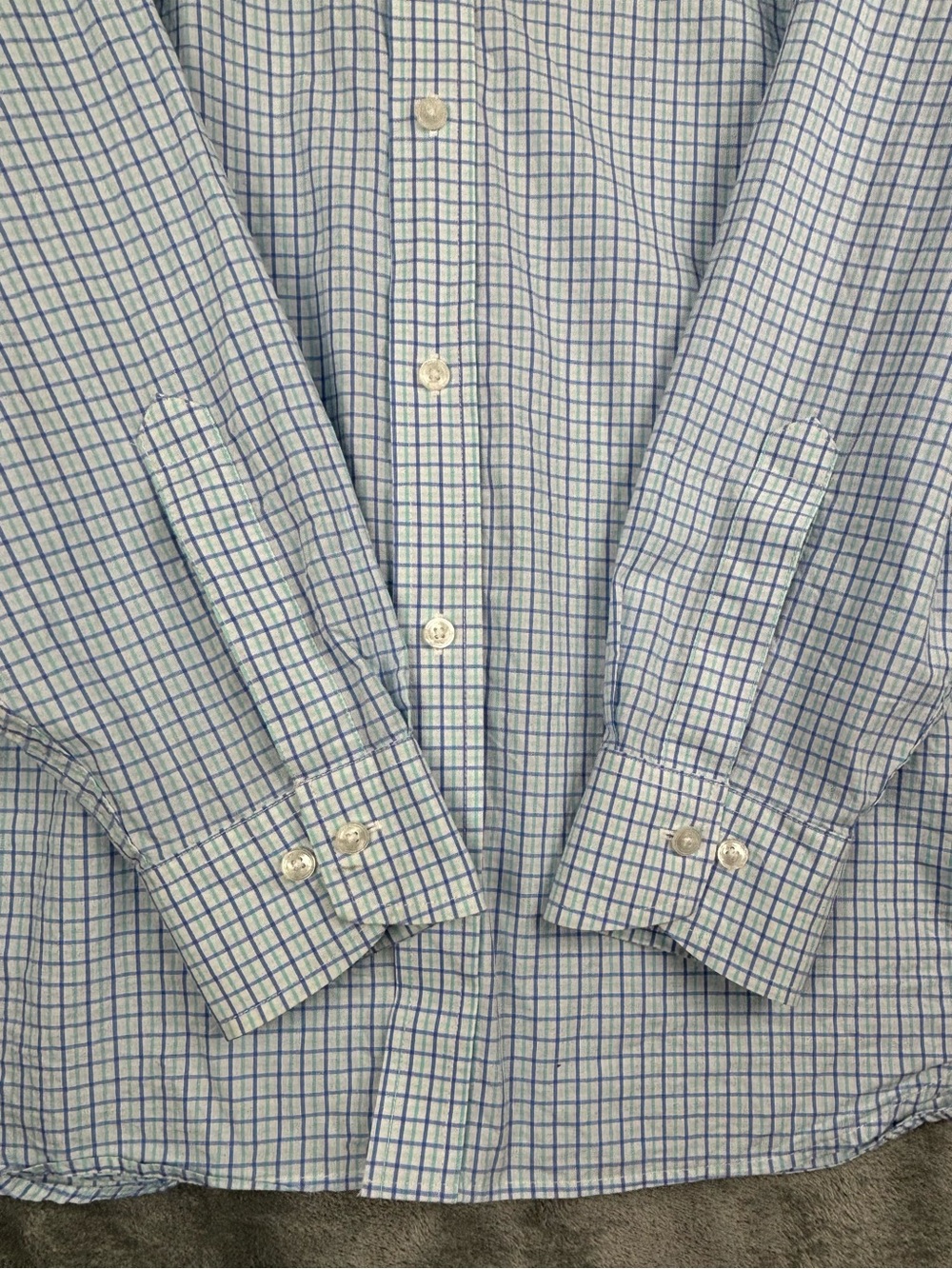 Holderness & Bourne Shirt Mens XL Blue Plaid Tailored Fit Picard Stretch - Picture 9 of 16